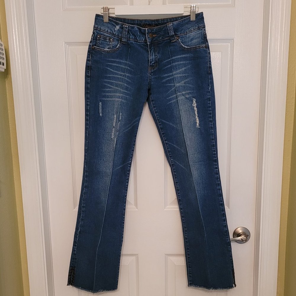 Vintage Younique Embroidered Distressed Jeans Size 9